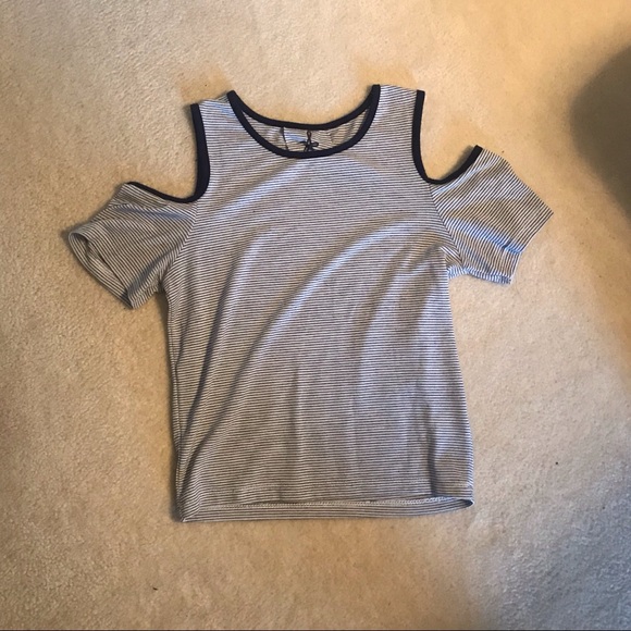 Tops - Navy Blue and White striped fitted top Tops - Navy Blue and White striped fitted top